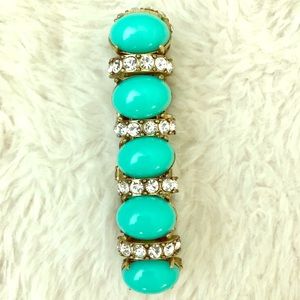 J Crew Turquoise and Rhinestone Bracelet